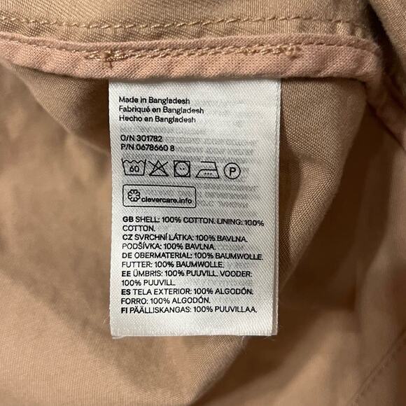 H&M Divided Dusty Pink Mauve Utility Jacket Lightweight Cotton Zip Front Hoodie - Picture 12 of 13